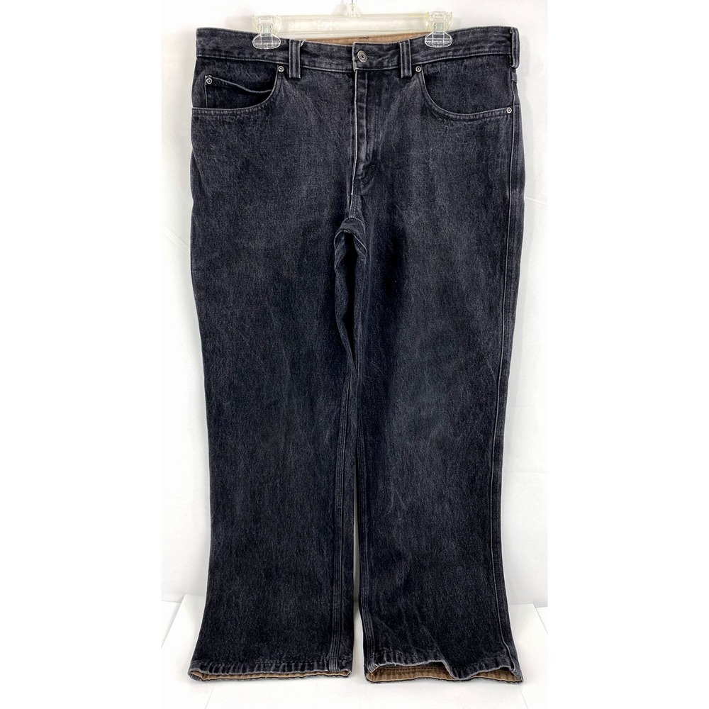 Duluth Trading Co Denim Jeans Men's 38 x 32 Black 5 Pocket Design Relaxed Boot